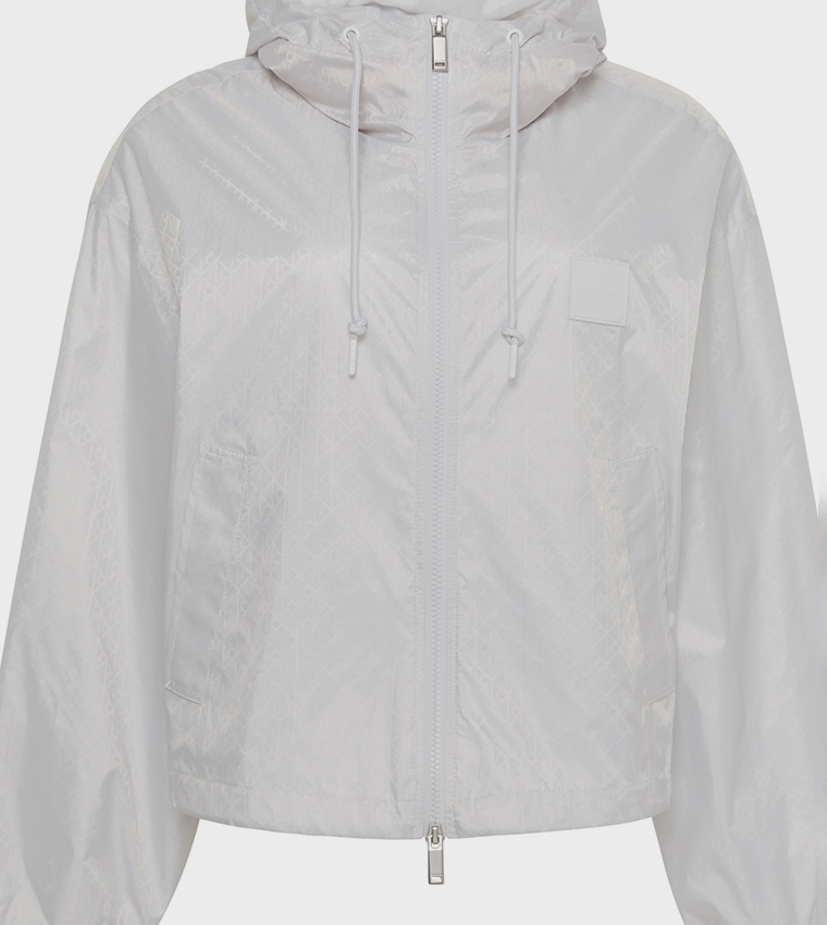 Solid Hooded Zip Through Jacket