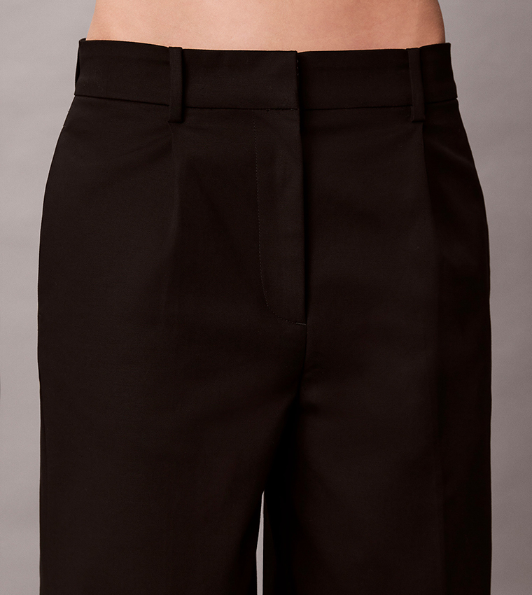 Solid Straight Fit Trousers