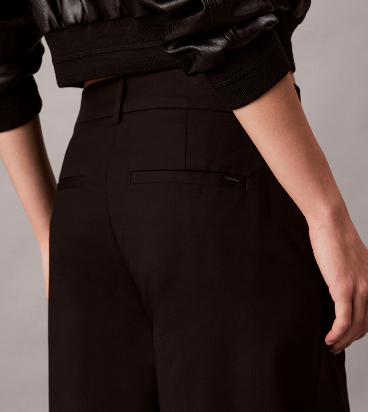 Solid Straight Fit Trousers