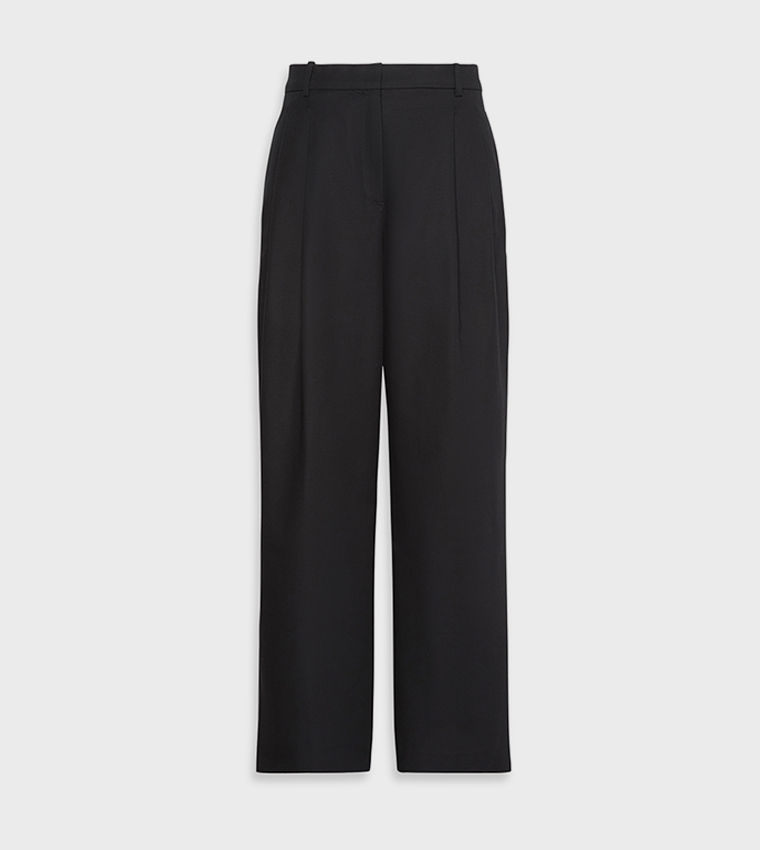 Solid Straight Fit Trousers
