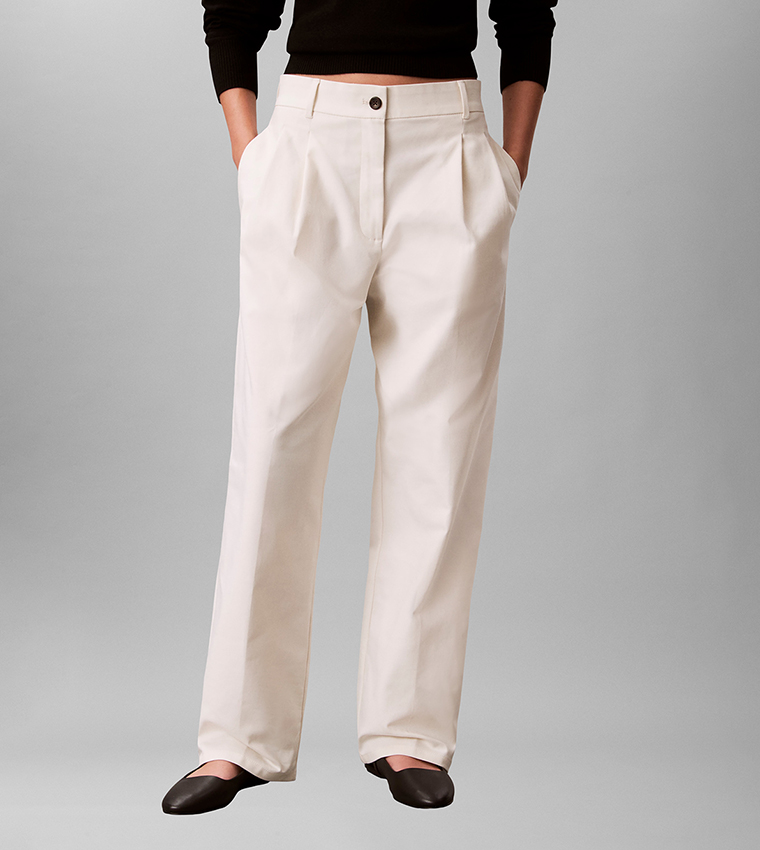Solid Wide Leg Trousers