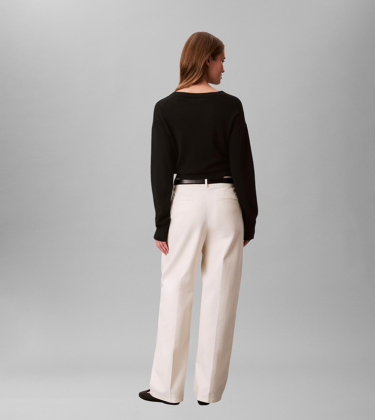 Solid Wide Leg Trousers