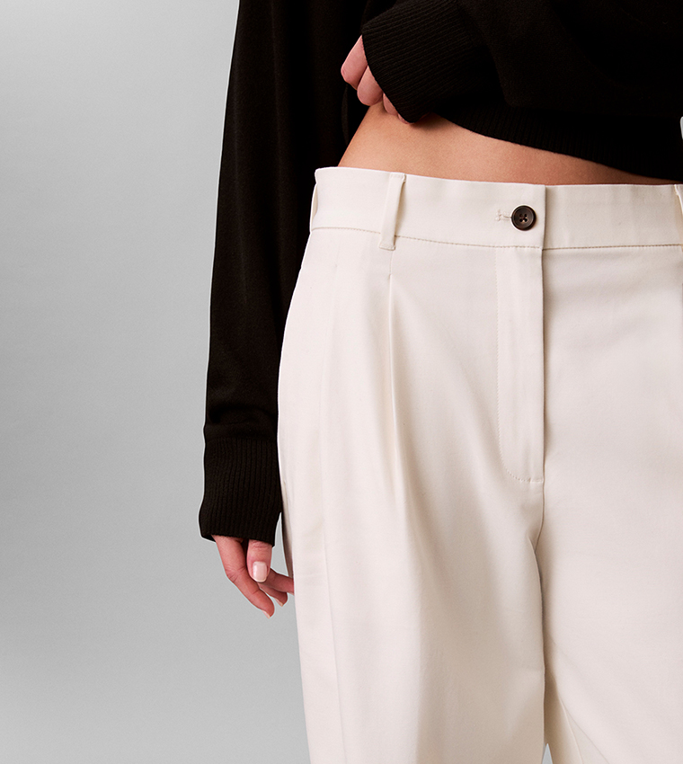 Solid Wide Leg Trousers