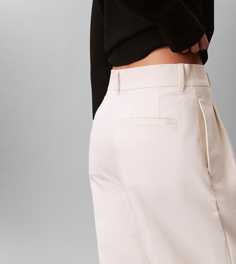 Solid Wide Leg Trousers