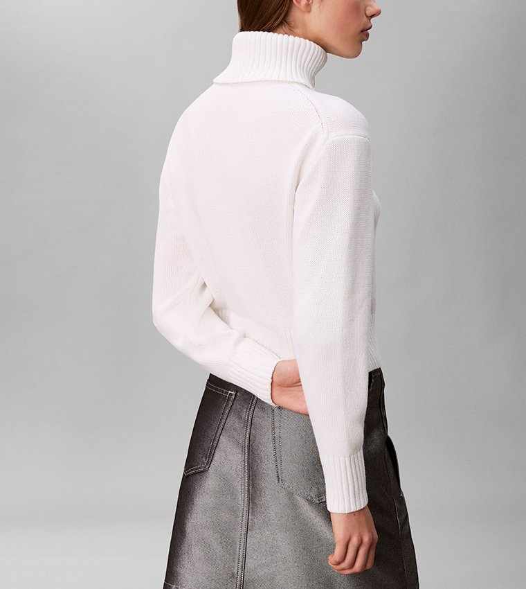 Graphic Turtleneck Sweater