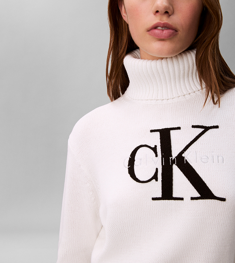 Graphic Turtleneck Sweater