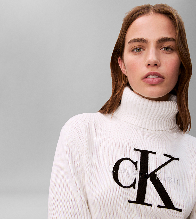 Graphic Turtleneck Sweater