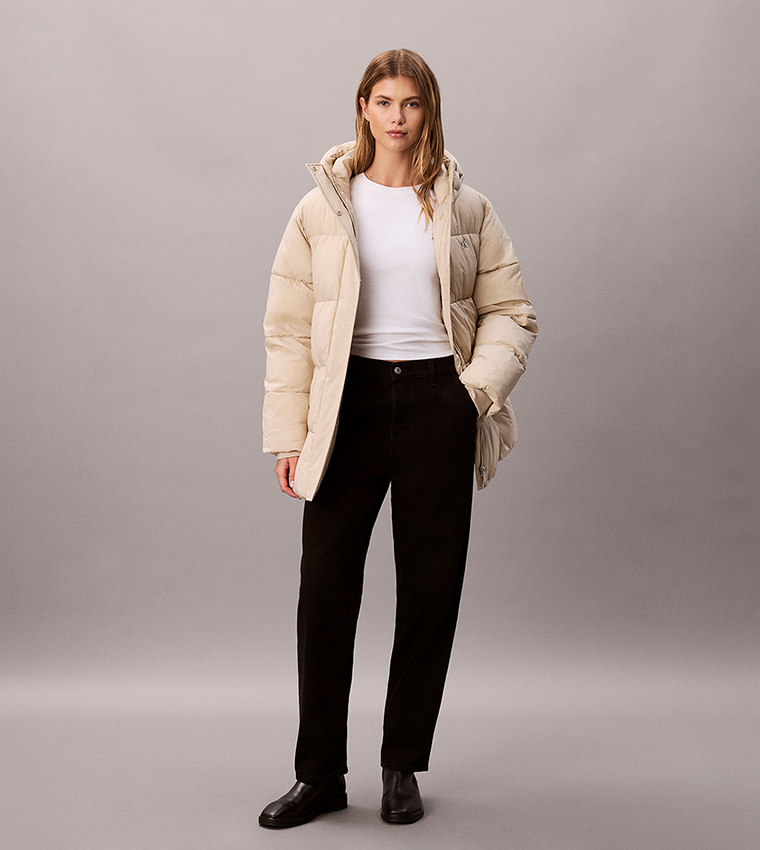 Solid Zip Hooded Jacket