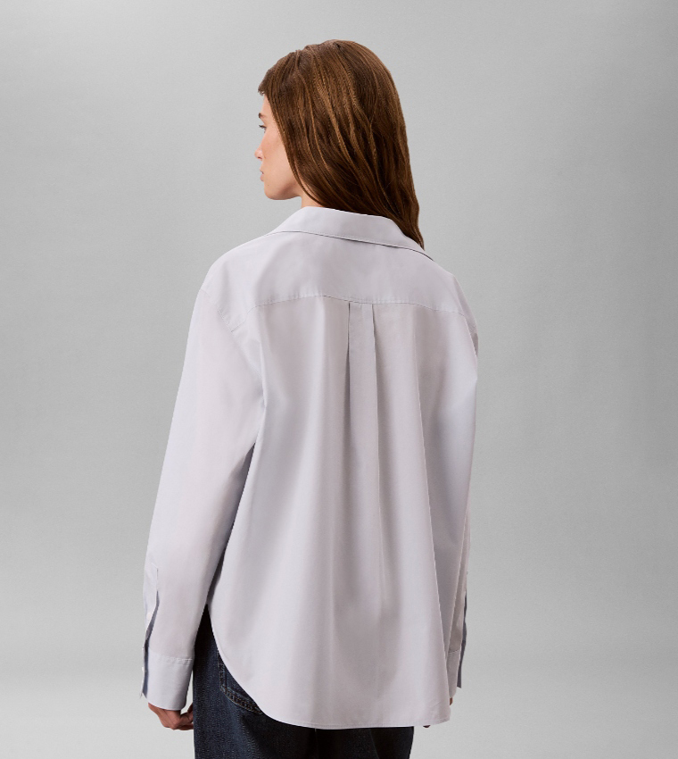 Solid Long Sleeves Oversized Shirt