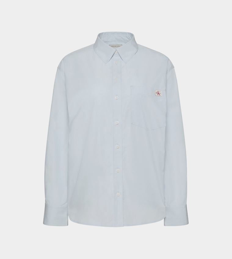 Solid Long Sleeves Oversized Shirt