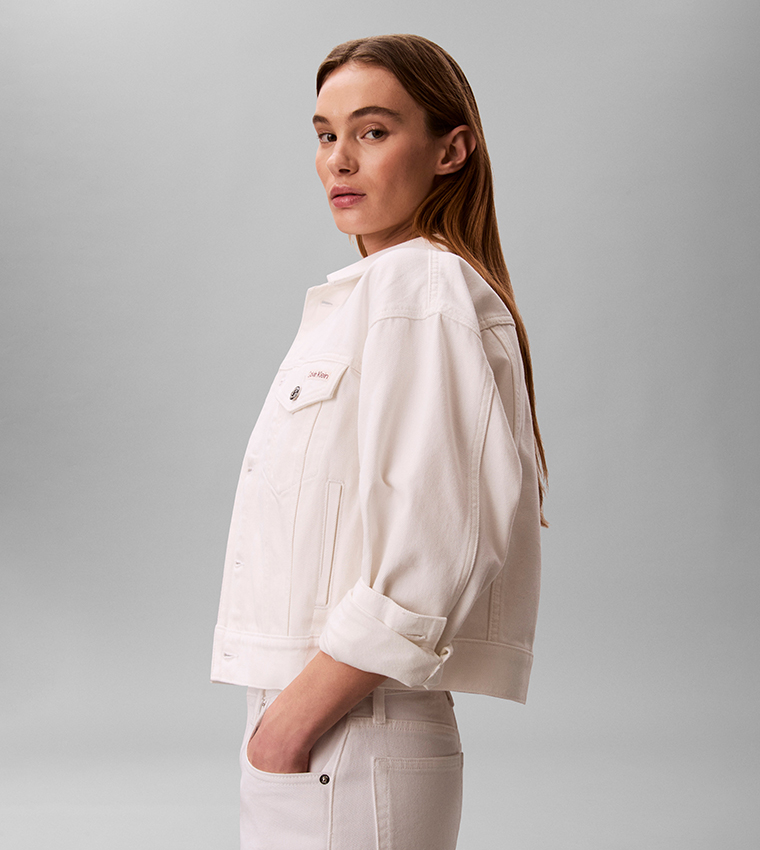 Solid Button Closure Denim Jacket