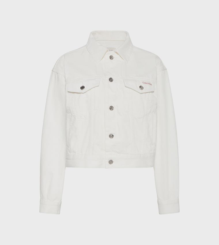Solid Button Closure Denim Jacket