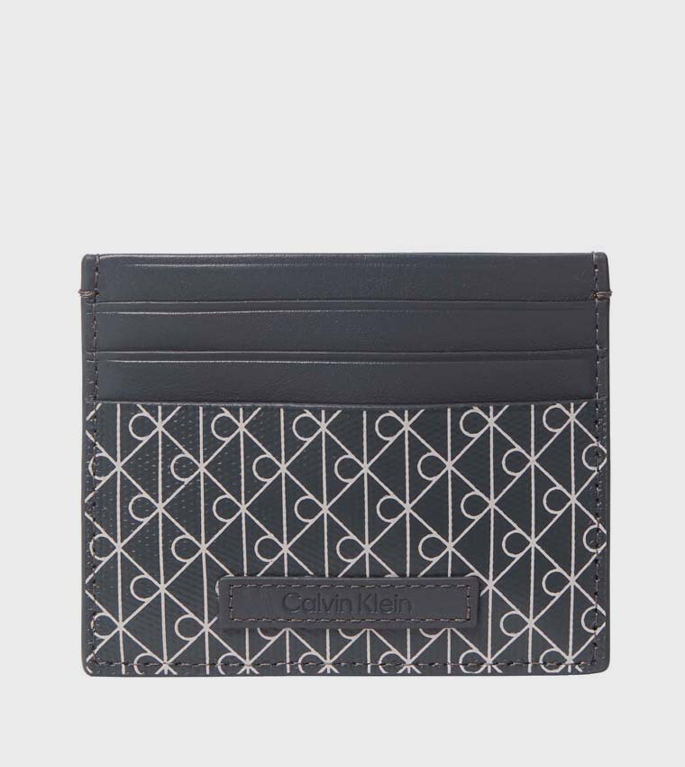 Monogram Printed Snap Button Card Holder