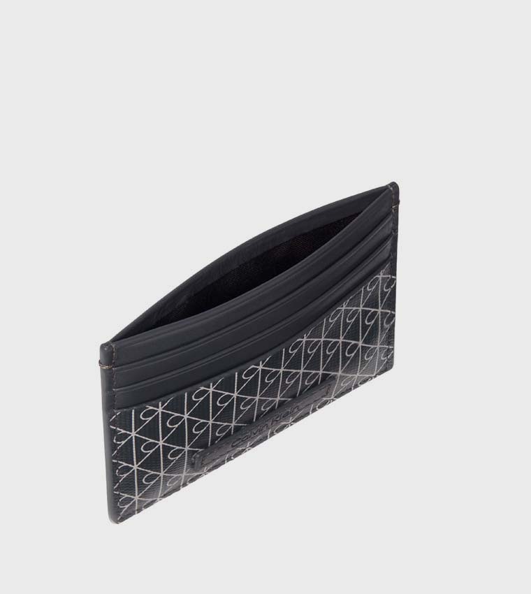 Monogram Printed Snap Button Card Holder