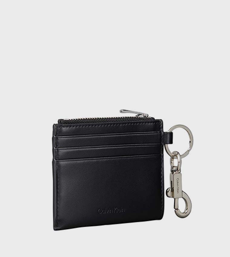 Solid Zip Card Holder with Clip