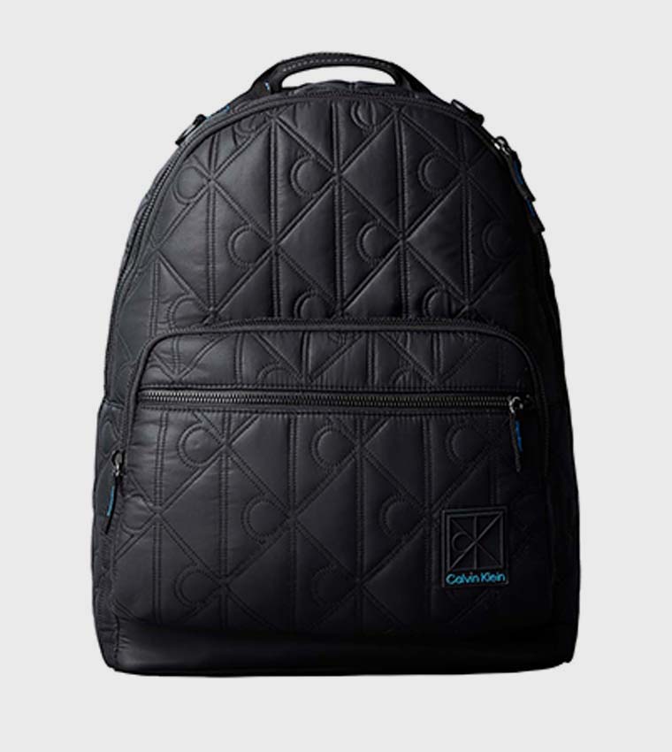 Logo Debossed Zip Backpack