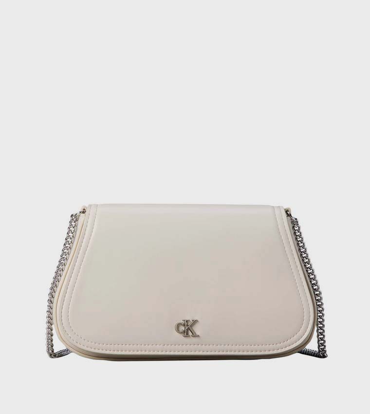 Solid Chain Strap Crossbody Bag
