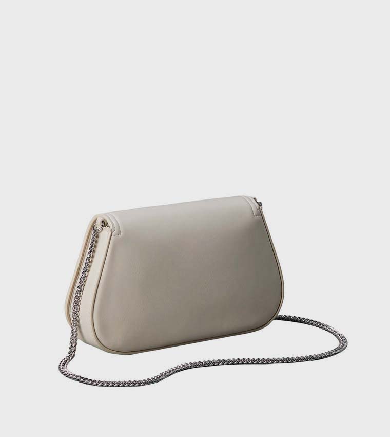 Solid Chain Strap Crossbody Bag