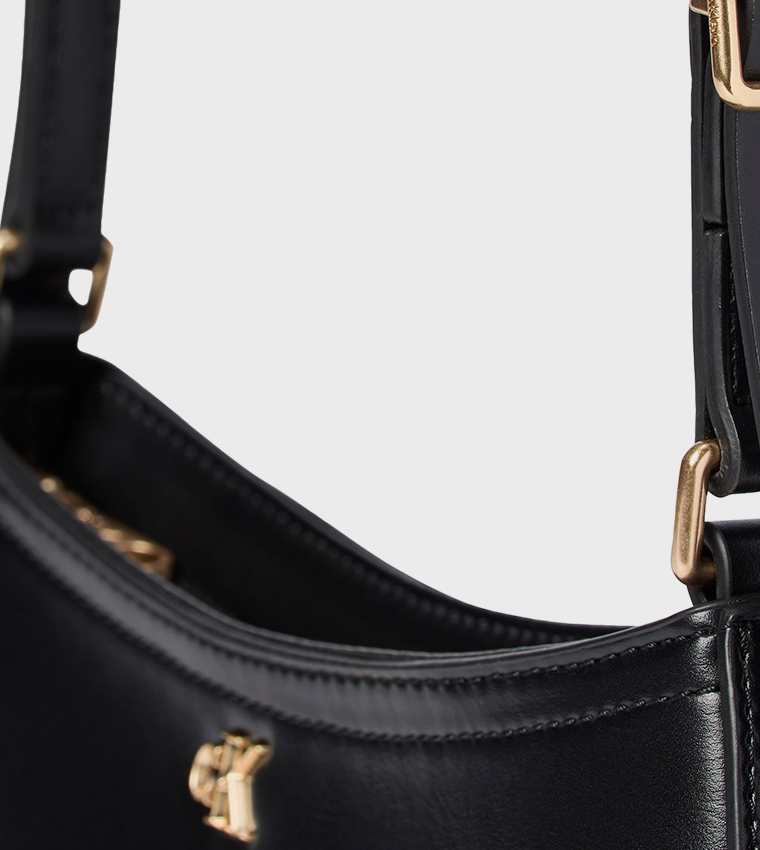 Monogram Zip Closure Shoulder Bag