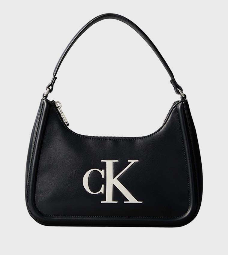 Monogram Zip Closure Shoulder Bag