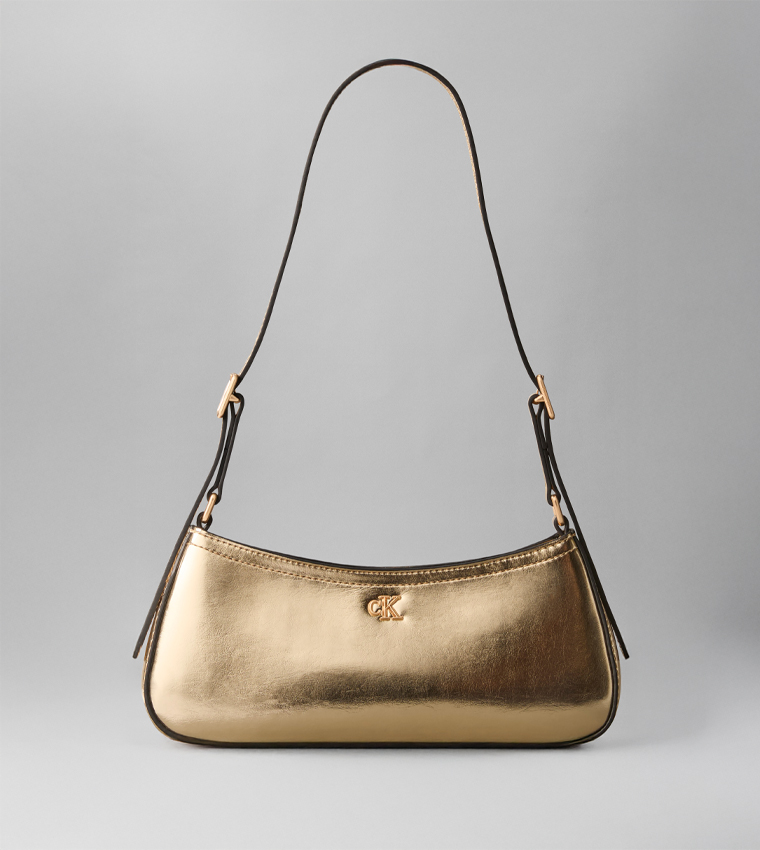 Logo Detail Metallic Shoulder Bag