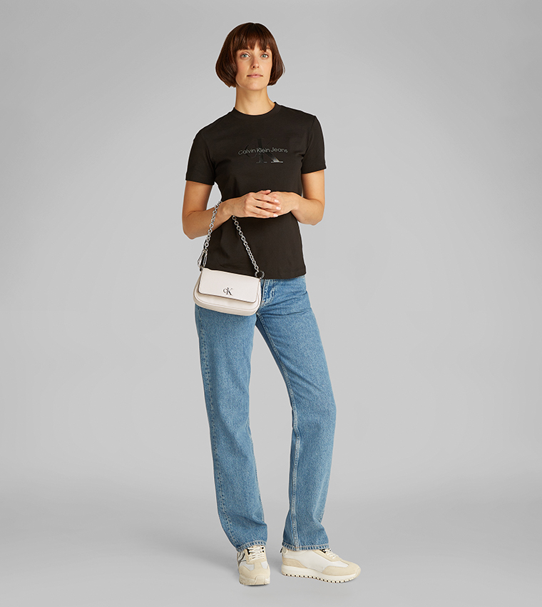 Solid Chain Strap Shoulder Bag