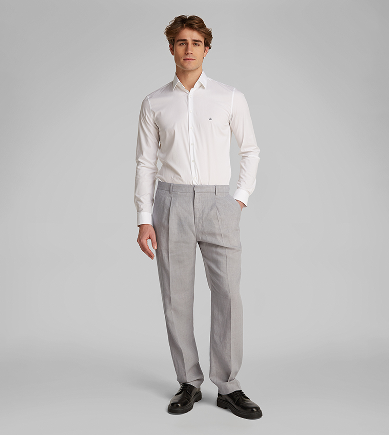 Traveler Linen Pleated Trousers