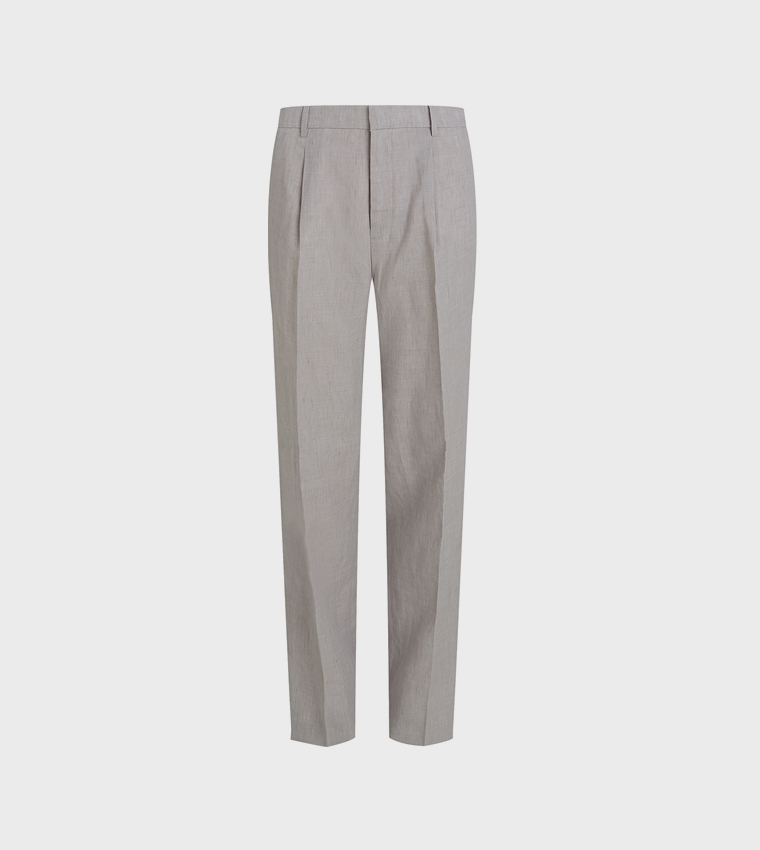 Traveler Linen Pleated Trousers