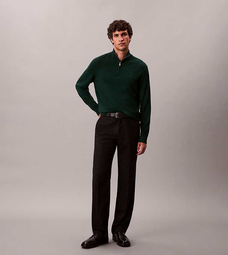 Solid High Neck Merino Sweater