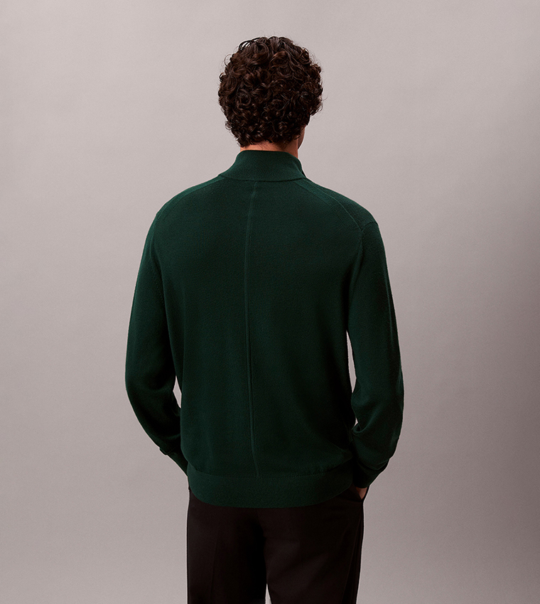 Solid High Neck Merino Sweater
