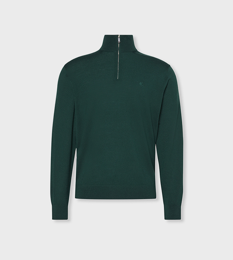 Solid High Neck Merino Sweater