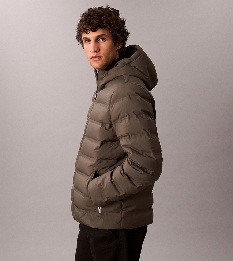 Solid Zip Hooded Jacket