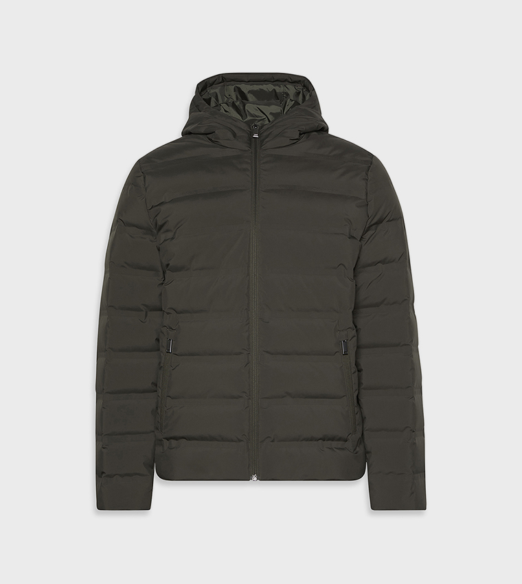 Solid Zip Hooded Jacket