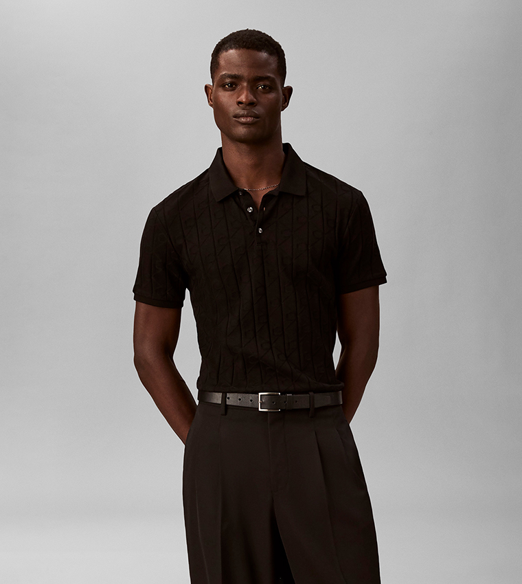 Monogram Patterned Short Sleeves Polo T-Shirt