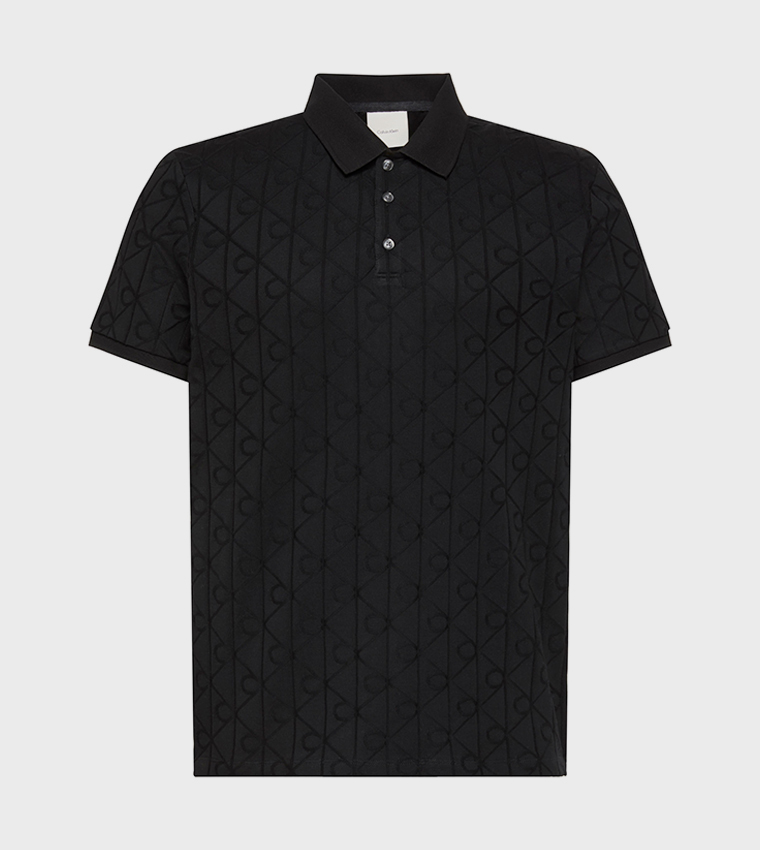 Monogram Patterned Short Sleeves Polo T-Shirt