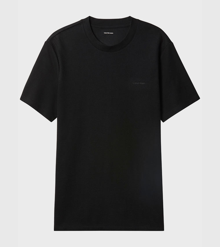 Calvin Klein  Round Neck T-Shirts - BLACK Round Neck T-Shirts