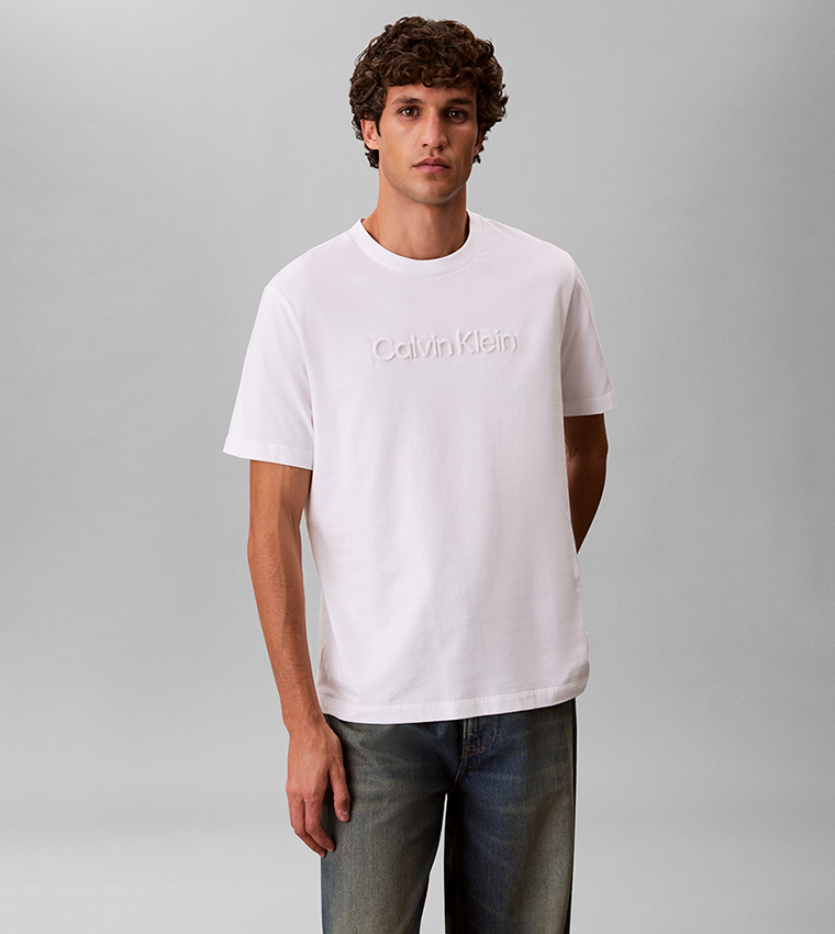 Logo Embossed Crew Neck T-Shirt