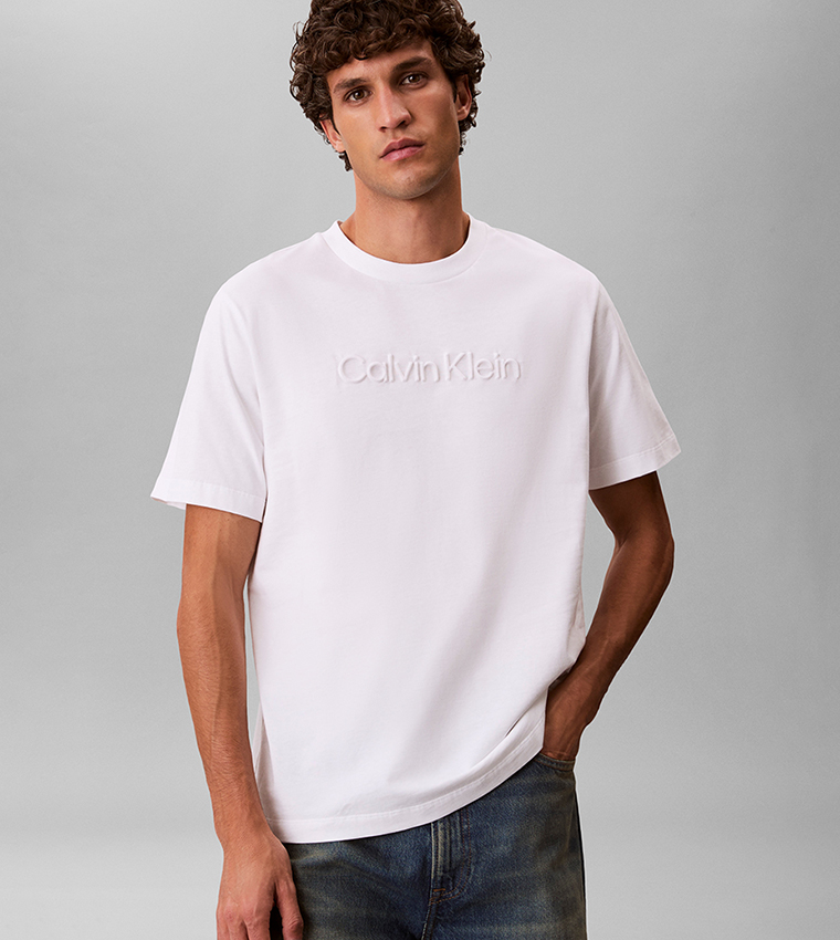 Logo Embossed Crew Neck T-Shirt