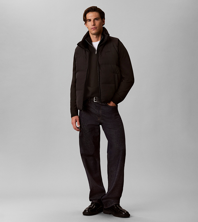 Solid Zipper Puffer Gilet