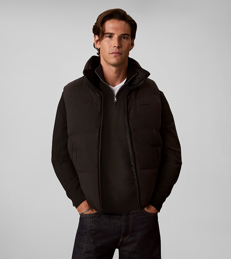 Solid Zipper Puffer Gilet
