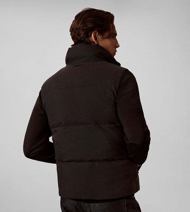 Solid Zipper Puffer Gilet