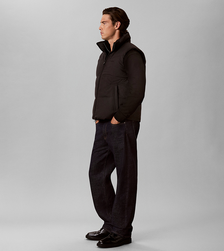Solid Zipper Puffer Gilet