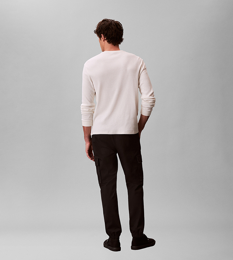 Solid Skinny Fit Cotton Cargo Joggers