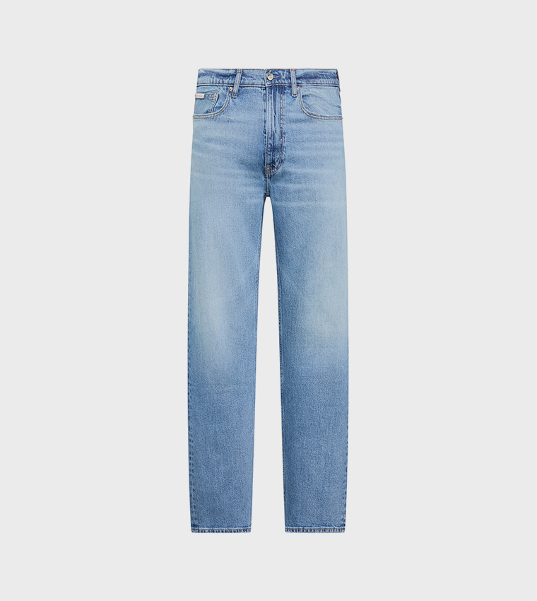 Washed Mid Rise Straight Fit Jeans