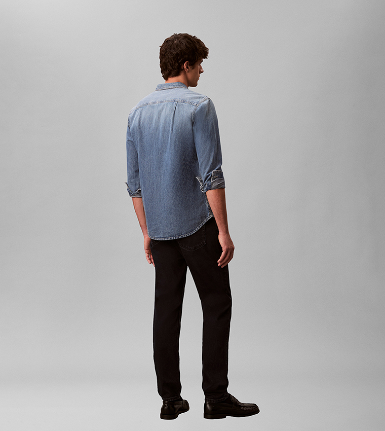 كالفين كلاين  جينزات قصة قصيرة  - أسود Tapered Jeans