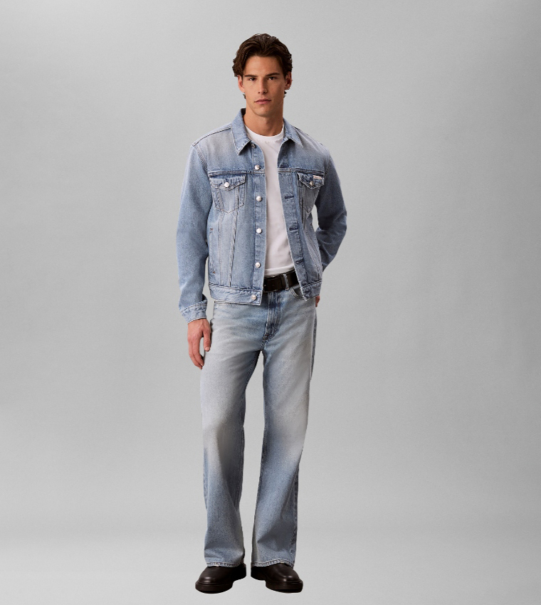 Washed Long Sleeves Denim Jacket