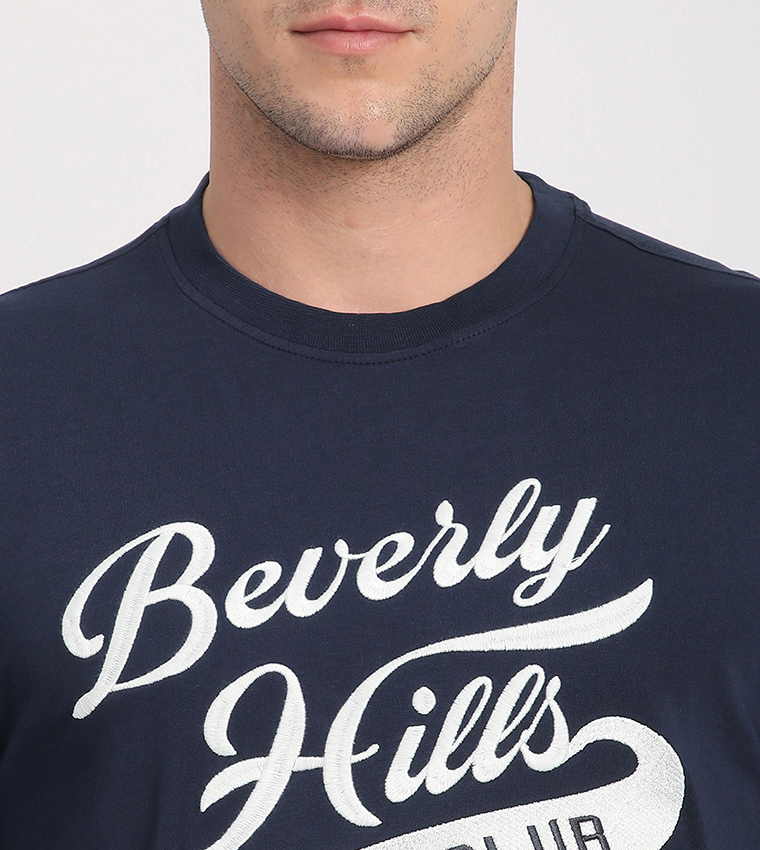 Logo Embroidered Crew Neck T-Shirt