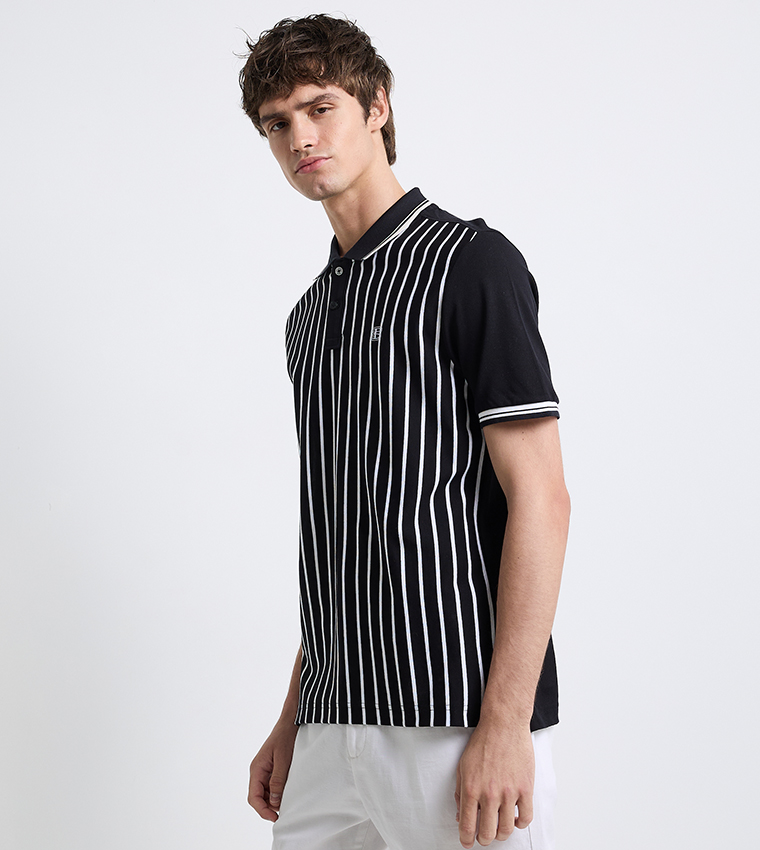 Striped Short Sleeves Polo T-Shirt