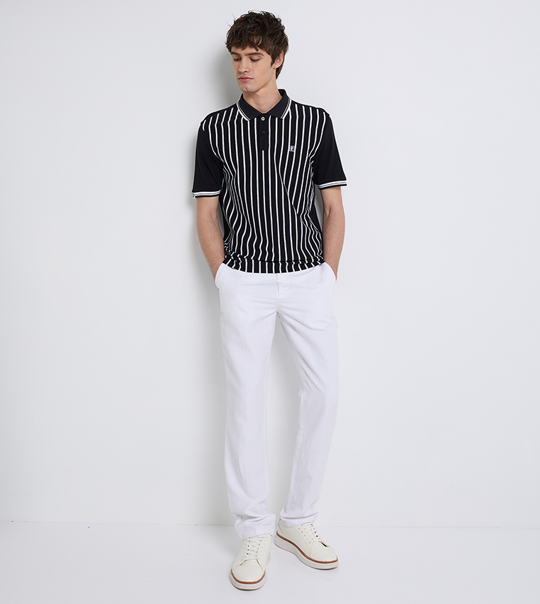 Striped Short Sleeves Polo T-Shirt