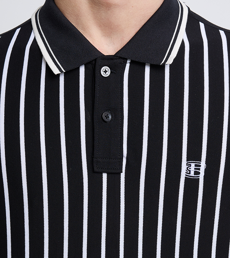 Striped Short Sleeves Polo T-Shirt